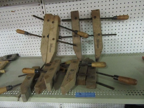 4 SEARS CRAFTSMAN WOODEN WOOD CLAMPS AND HEMPER CLAMP