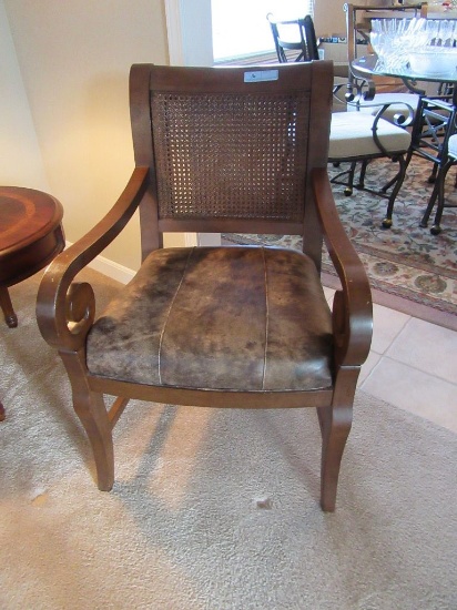 VINTAGE STYLE CANE BACK ACCENT CHAIR