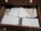 FOUR DRAWERS OF PAPER PRODUCTS, PLASTIC WARE, AND TRAYS