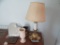 BRASS LAMP, BRONZE ST. ULRICH PLATE, AND ETC