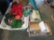 ASSORTMENT OF CHRISTMAS ITEMS IN THREE BOXES AND HALLOWEEN ITEMS IN ONE BOX