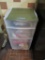PLASTIC STORAGE CABINET WITH CONTENTS