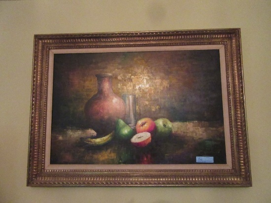 FRAMED OIL ON CANVAS FRUIT PICTURE