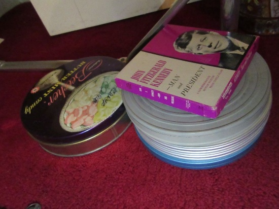 JOHN F KENNEDY MOTION PICTURE REEL AND OTHER ASSORTED REELS