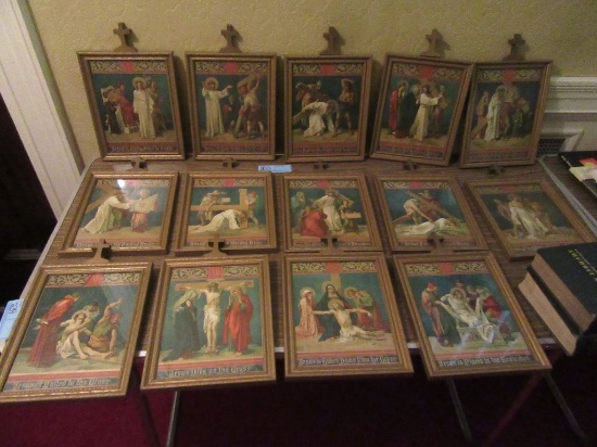 (14) STATIONS OF THE CROSS FRAMED 8X10 PRINTS