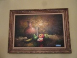 FRAMED OIL ON CANVAS FRUIT PICTURE