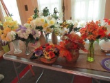 ASSORTMENT OF ARTIFICIAL FLOWERS IN VASES