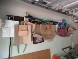 UMBRELLAS, BAGS, BROOM, LAUNDRY HAMPER, CART, CHAIRS, ETC