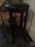 CHERRY STOOL WITH BLACK TOP