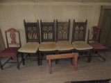 4 MISSION STYLE CHAIRS AND ETC