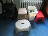 STEP STOOLS AND TRASH CAN