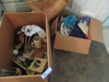 MUGS, VASE, HANGING CLOTHES RACK, AND ETC IN TWO BOXES