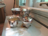 SILVERPLATE BOWL AND 2 CREAMERS