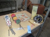WIND CHIMES, WHITE DIAMONDS BY ELIZABETH TAYLOR, AND EQUITY WIND-UP CLOCK