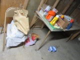 CONTENTS OF ROOM - CLEANING SUPPLIES AND SNACK TABLES, ETC