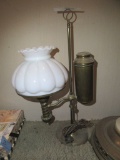 BRASS DESK LAMP WITH WHITE SHADE