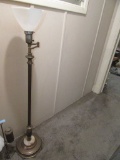 BRASS FLOOR LAMP WITH MARBLE LIKE BASE