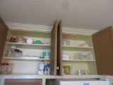 UPPER CABINETS OF BOWLS, PAPER PRODUCTS, PLASTIC WARE, AND ETC