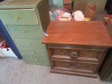 FRUITWOOD NIGHTSTAND AND 60'S STYLE LINGERIE CHEST