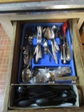 DRAWER OF FLATWARE AND ETC