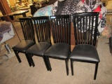 4 BLACK LACQUER CHAIRS
