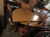 OAK FINISH TABLE AND 4 CHAIRS