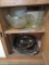 PUNCH BOWL SET, ASSORTED GLASSWARE, AND SILVERPLATE & OTHER SERVING PIECES