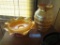 CARNIVAL GLASS BOWL, VASE, AND ETC