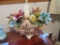 LARGE CAPODIMONTE FLORAL BASKET. HAS SOME CHIPS