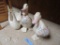 CERAMIC DUCK FIGURINES AND ANDREA BIRD FIGURINE, CHIPPED