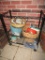 TINS ROLLABOUT FILE RACK, BASKETS, AND ETC