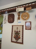 WALL HANGINGS, MINIATURE CLOCK, AND ETC