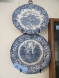 OLD STAFFORDSHIRE PLATES WITH WALL HANGER