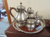 PEWTER TEA SET. MADE IN PORTUGAL