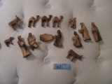 HAND CARVED WOODEN NATIVITY SET FIGURINES MADE IN BETHLEHEM