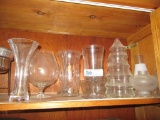 CLEAR GLASS VASES AND ETC
