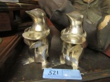 2 RESTORATION HARDWARE MADE IN INDIA PENGUIN CANDLE HOLDERS