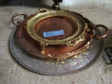 COPPER SERVING TRAY, HAMMERED ALUMINUM TRAY, AND ETC