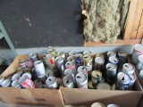 ASSORTED EMPTY BEER CANS INCLUDING FOSTERS, MICHELOB, COORS, BUDWEISER, PAB