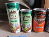EMPTY ROBIN HOOD CREAM ALE BEER CAN AND HARLEY DAVIDSON CAN