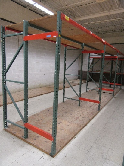 LOT 3 DOUBLE SECTIONS OF PALLET RACKING AND 6 EXTRA SUPPORT BEAMS