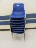 LOT 8 BLUE STACKING CHAIRS