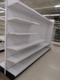 LOT 3 SECTIONS OF WHITE GONDOLA SHELVING AND END CAP