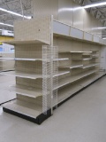 LOT 6 SECTIONS OF DOUBLE SIDED GONDOLA SHELVING