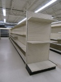 LOT 10 SECTIONS OF DOUBLE-SIDED GONDOLA SHELVING AND 2 END CAPS