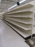 LOT 10 SECTIONS OF DOUBLE-SIDED GONDOLA SHELVING AND ONE END CAP