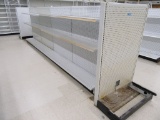 LOT 4 SECTIONS OF GONDOLA SHELVING WITH ELECTRONICS DISPLAY AND 2 END CAPS