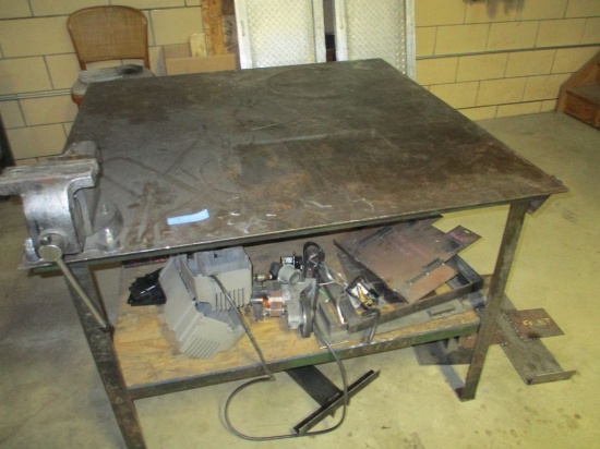 48" BY 48"STEEL TABLE AND VISE ONLY