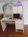 DESK & CONTENTS INCLUDING CHILDREN'S TOYS, XBOX REMOTE, AND BABY BACKPACK C