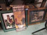 ROOSTER PICTURES. ONE BY LAURIE KOREGADE AND OTHER PICTURE OF LITTLE GIRL T